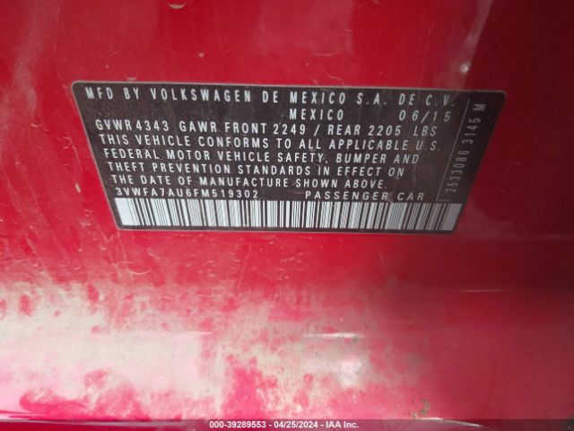 3VWFA7AU6FM519302 Volkswagen Golf Sportwagen Tdi S 4-door