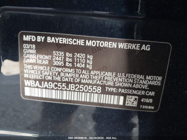WBAJA9C55JB250558 BMW 530e Iperformance