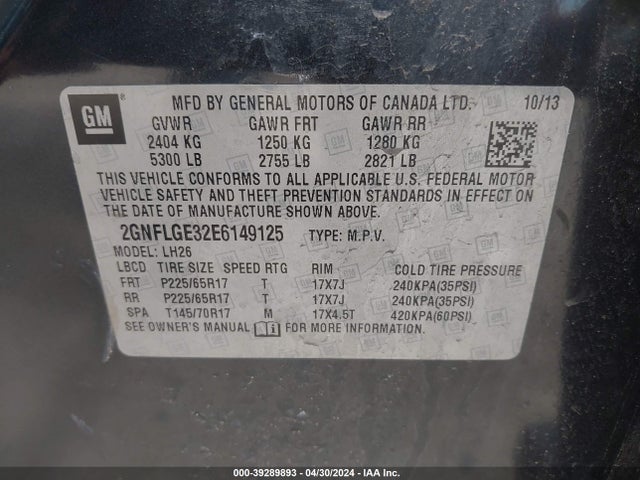 Chevrolet Equinox 2lt 2014 2GNFLGE32E6149125 Image 9