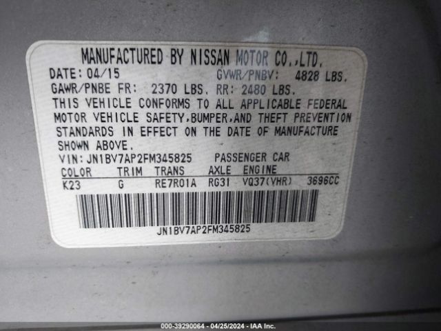 JN1BV7AP2FM345825 Infiniti Q50 Premium