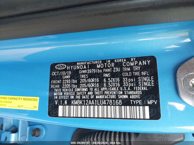 Hyundai Kona Se 2020 KM8K12AA1LU478168 Image 9