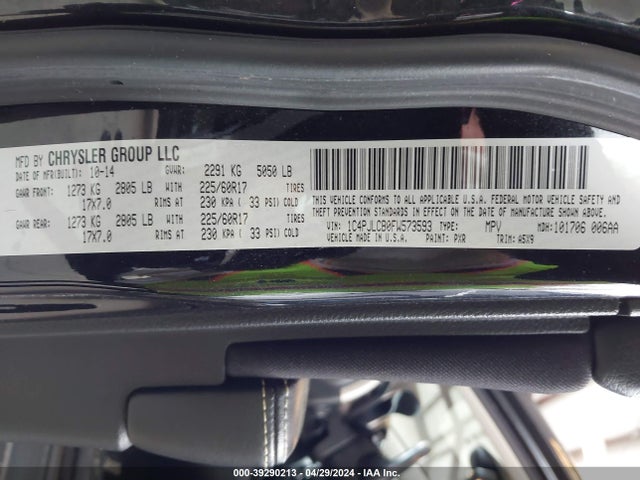 Jeep Cherokee Latitude 2015 1C4PJLCB0FW573593 Image 9