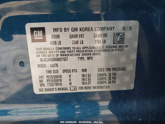 Buick Encore Preferred 2019 KL4CJASB6KB921557 Image 9