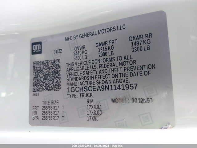 Chevrolet Colorado Lt 2022 1GCHSCEA9N1141957 Image 9