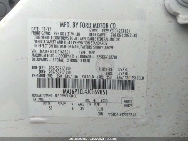 Ford Ecosport Ses 2018 MAJ6P1CL4JC169851 Image 9