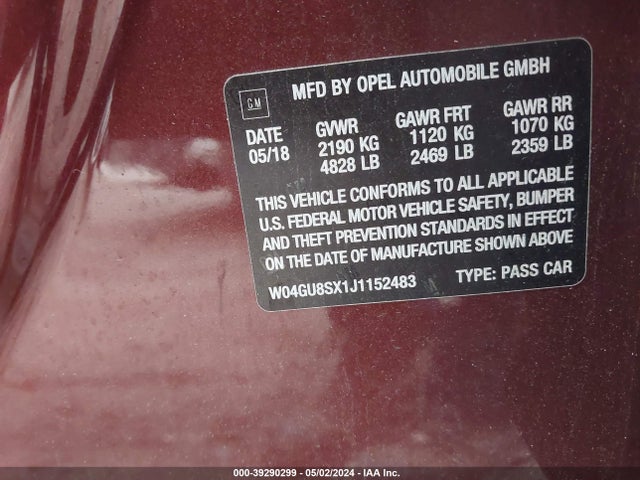W04GU8SX1J1152483 Buick Regal Tourx Preferred