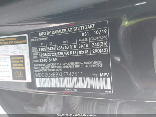 WDC0G8EBXLF747511 Mercedes-Benz Glc 300 4matic