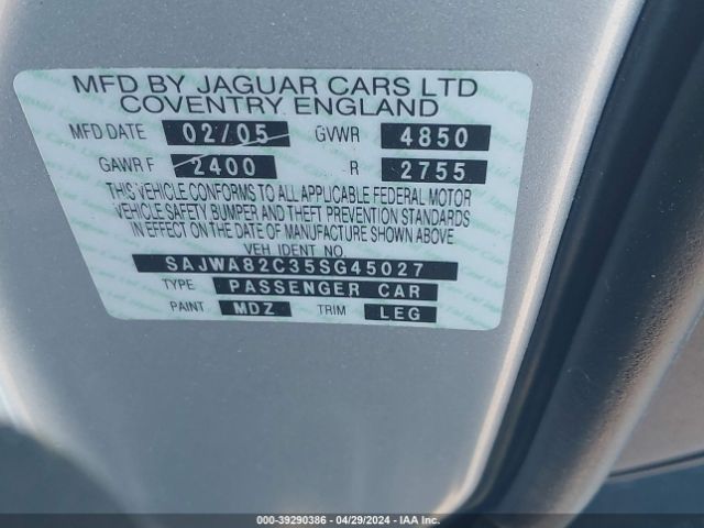 2005 JAGUAR VANDENPLAS SAJWA82C35SG45027 Photo 8