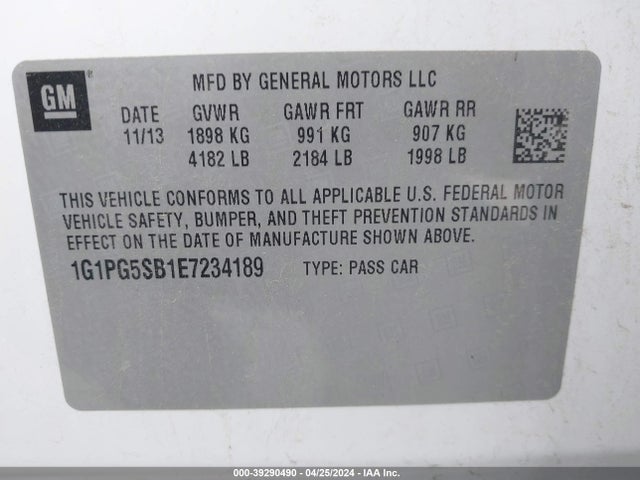 Chevrolet CRUZE LTZ 2014 1G1PG5SB1E7234189 Image 9