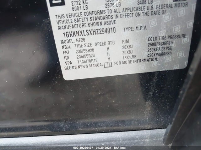GMC Acadia Denali 2017 1GKKNXLSXHZ294910 Image 9