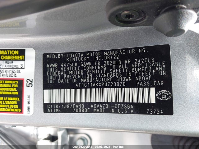 Toyota CAMRY SE 2023 4T1G11AKXPU723970 Image 9