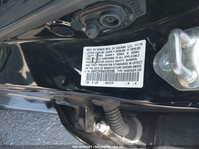 Honda Civic Lx 2019 19XFC2F65KE202285 Image 9