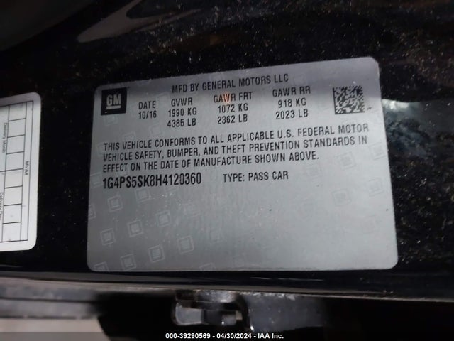 1G4PS5SK8H4120360 Buick Verano Leather Group