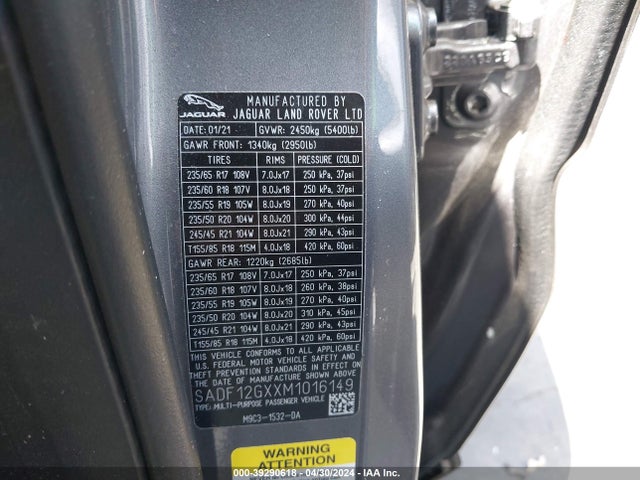 2021 JAGUAR E-PACE SADF12GXXM1016149 Photo 8
