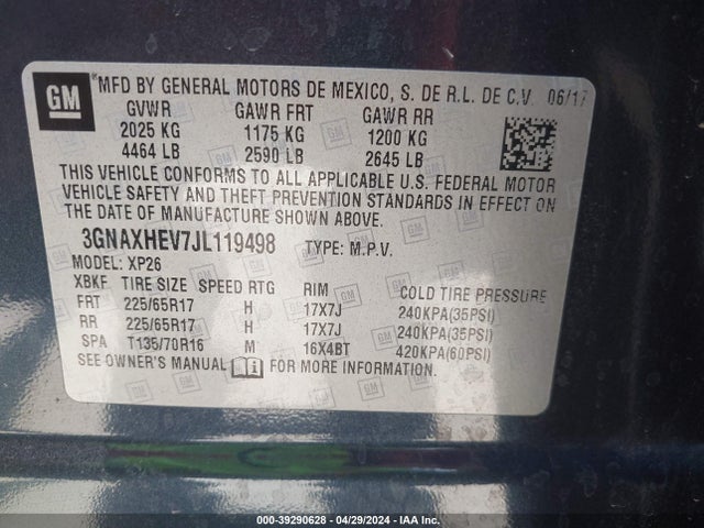 Chevrolet EQUINOX LS 2018 3GNAXHEV7JL119498 Image 9