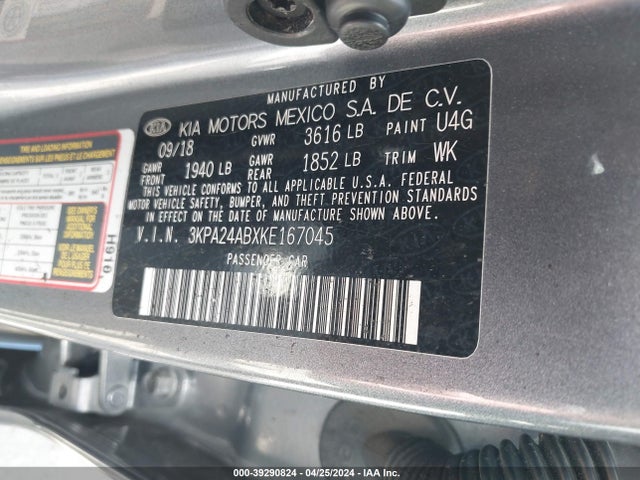KIA RIO S 2019 3KPA24ABXKE167045 Image 9