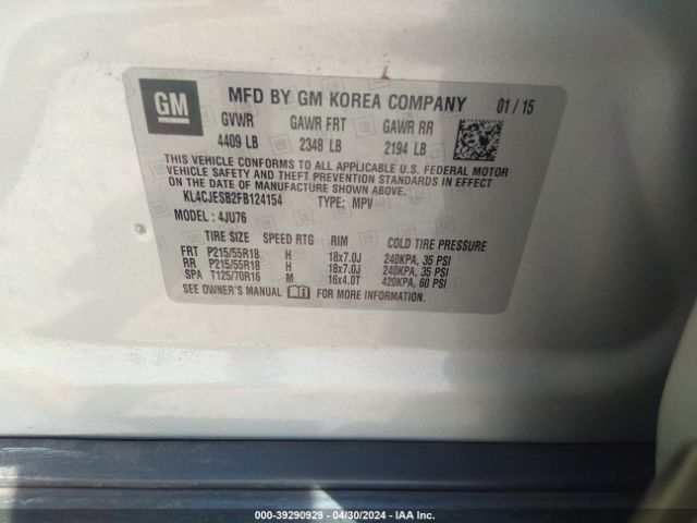 KL4CJESB2FB124154 Buick Encore