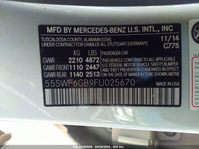 55SWF6GB9FU025670 Mercedes-Benz C 400 4matic