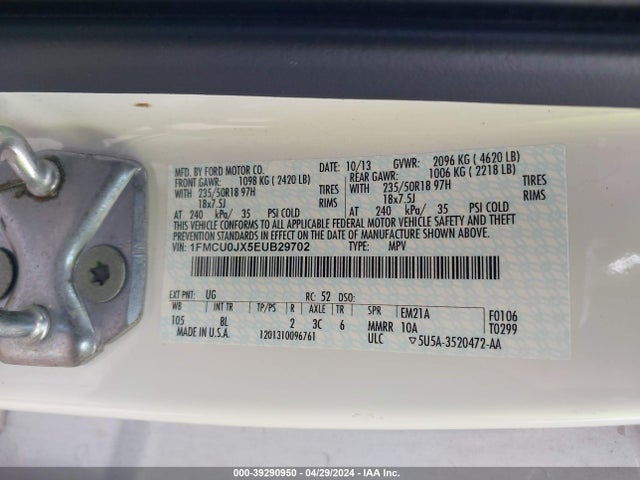 Ford Escape Titanium 2014 1FMCU0JX5EUB29702 Image 9