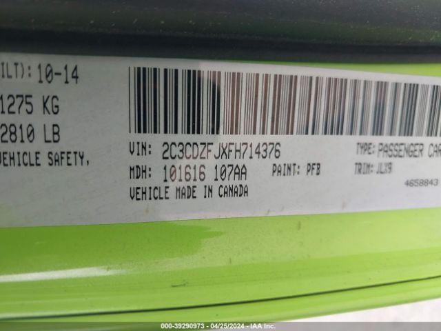 2C3CDZFJXFH714376 Dodge Challenger R/t Scat Pack
