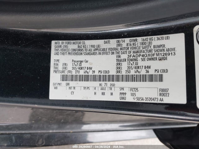 Ford FIESTA ST 2015 3FADP4GX0FM126913 Image 9