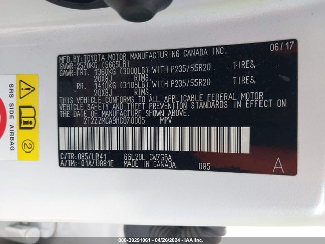 Lexus RX 350 2017 2T2ZZMCA9HC070005 Image 9