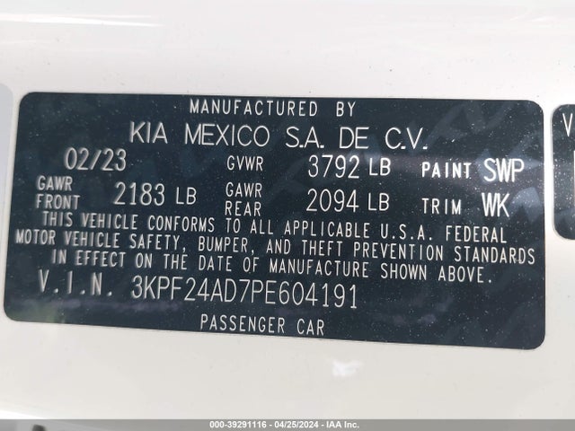 KIA Forte Lxs 2023 3KPF24AD7PE604191 Image 9