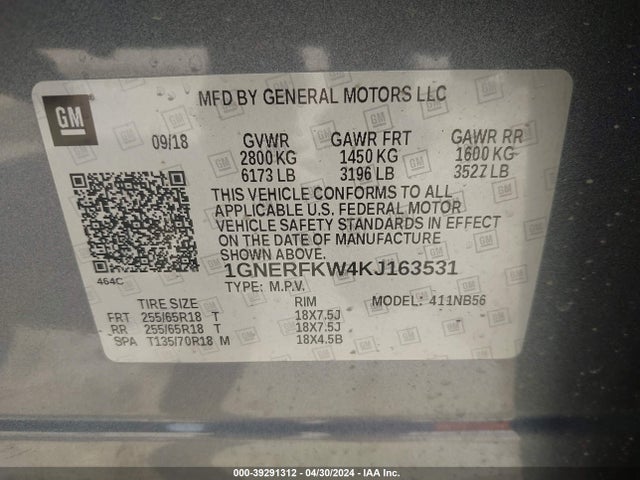 Chevrolet Traverse Ls 2019 1GNERFKW4KJ163531 Image 9