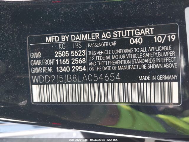 WDD2J5JB8LA054654 Mercedes-Benz CLS 450