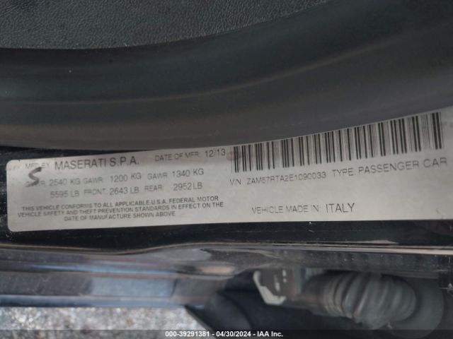 ZAM57RTA2E1090033 Maserati Ghibli S Q4