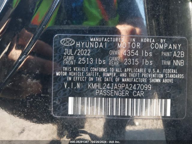 KMHL24JA9PA247099 Hyundai SONATA SE