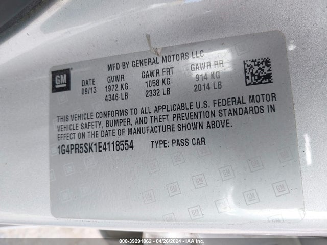 1G4PR5SK1E4118554 Buick Verano Convenience Group