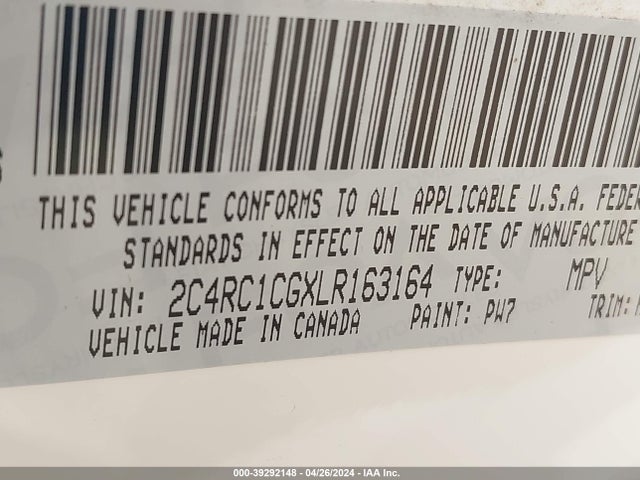 2C4RC1CGXLR163164 Chrysler Voyager Lx