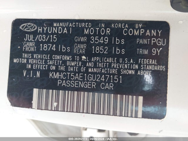 Hyundai ACCENT SE 2016 KMHCT5AE1GU247151 Image 9