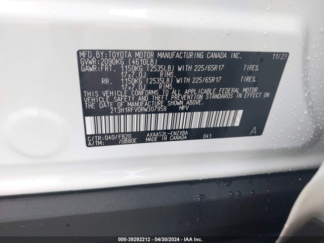 Toyota RAV4 LE 2024 2T3H1RFV0RW307958 Image 9