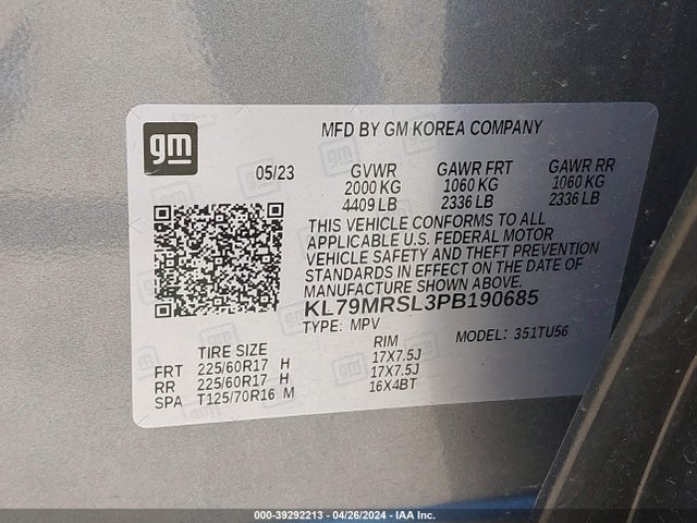Chevrolet Trailblazer Awd Lt 2023 KL79MRSL3PB190685 Image 9