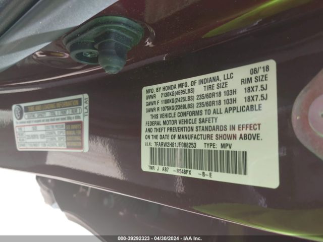 7FARW2H81JE088253 Honda Cr-v Ex-l/ex-l Navi