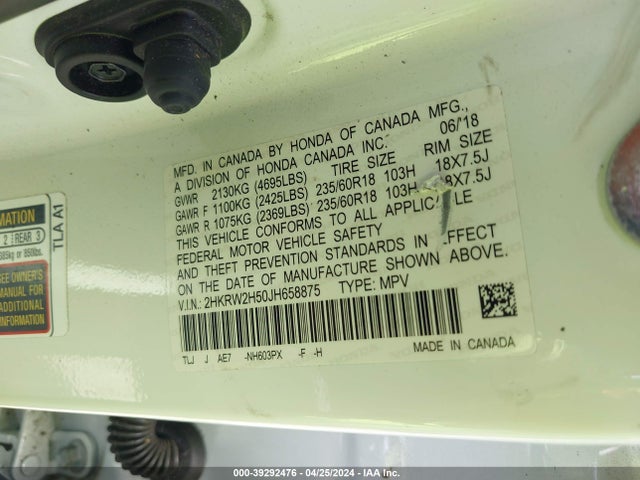 Honda CR-V EX 2018 2HKRW2H50JH658875 Image 9