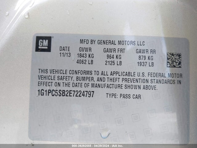 Chevrolet Cruze 1lt Auto 2014 1G1PC5SB2E7224797 Image 9