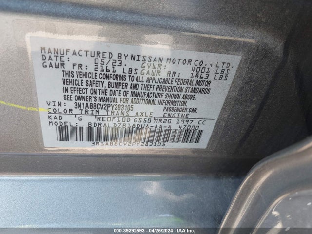 Nissan Sentra Sv Xtronic Cvt 2023 3N1AB8CV2PY283105 Image 9