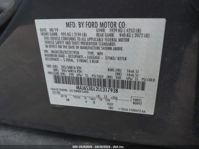 Ford Ecosport Se 2020 MAJ6S3GL2LC317938 Image 9