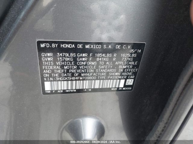 3HGGK5H84FM709800 Honda Fit Ex/ex-l