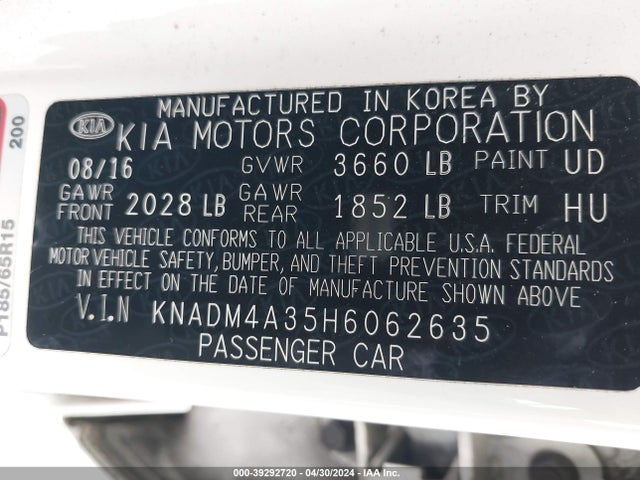 KIA RIO LX 2017 KNADM4A35H6062635 Image 9