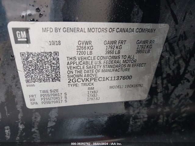 Chevrolet Silverado 1500 Ld Lt 2019 2GCVKPEC1K1137600 Image 9