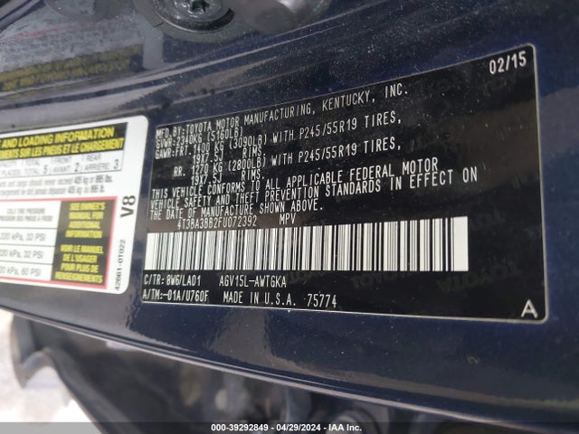 Toyota Venza Xle 2015 4T3BA3BB2FU072392 Image 9