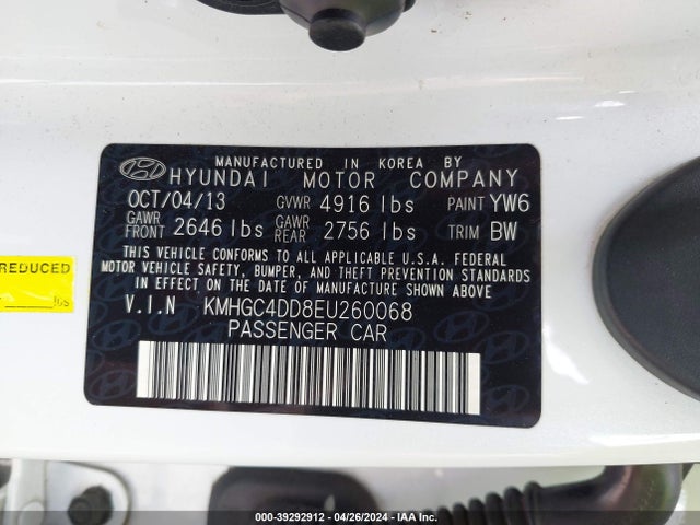 Hyundai Genesis 3.8 2014 KMHGC4DD8EU260068 Image 9