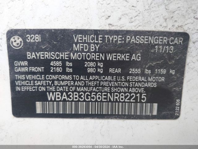 WBA3B3G56ENR82215 BMW 328i Xdrive