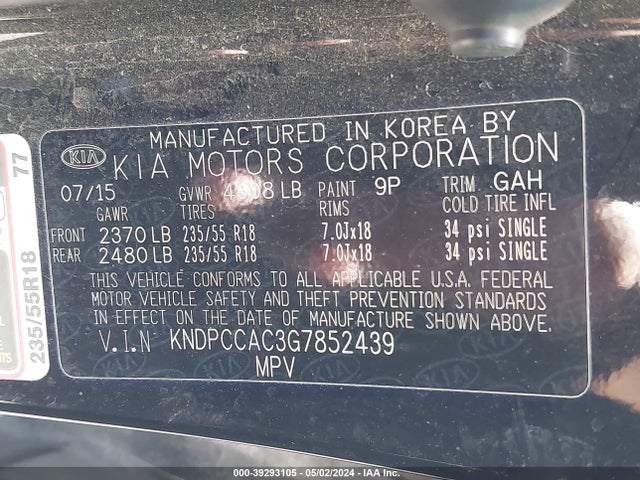 KIA Sportage Ex 2016 KNDPCCAC3G7852439 Image 9