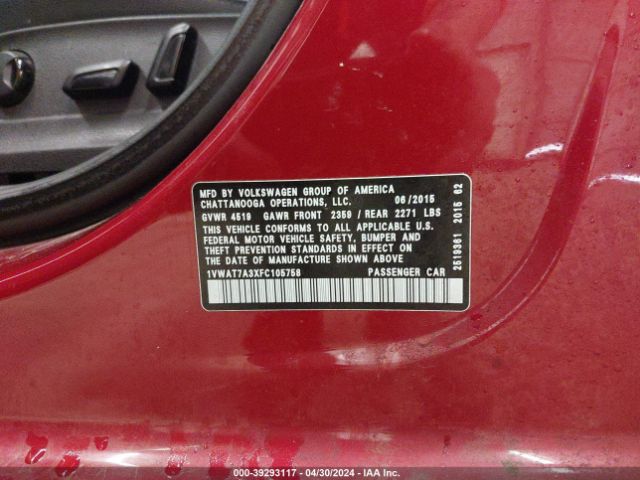1VWAT7A3XFC105758 Volkswagen Passat 1.8t Limited Edition