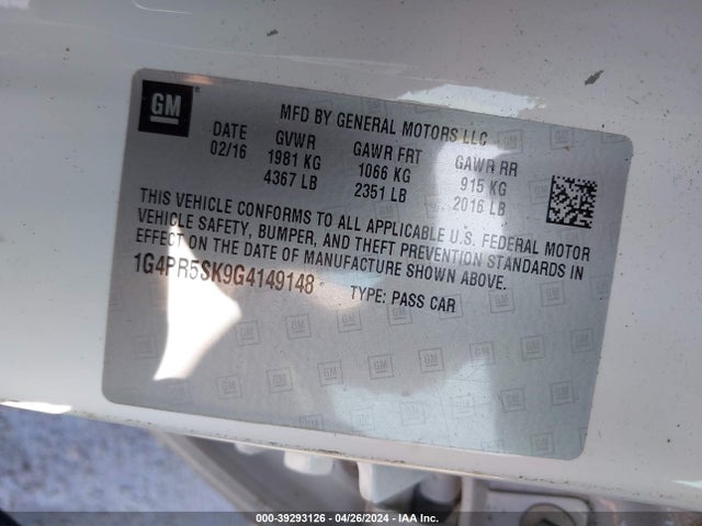 1G4PR5SK9G4149148 Buick Verano Convenience Group